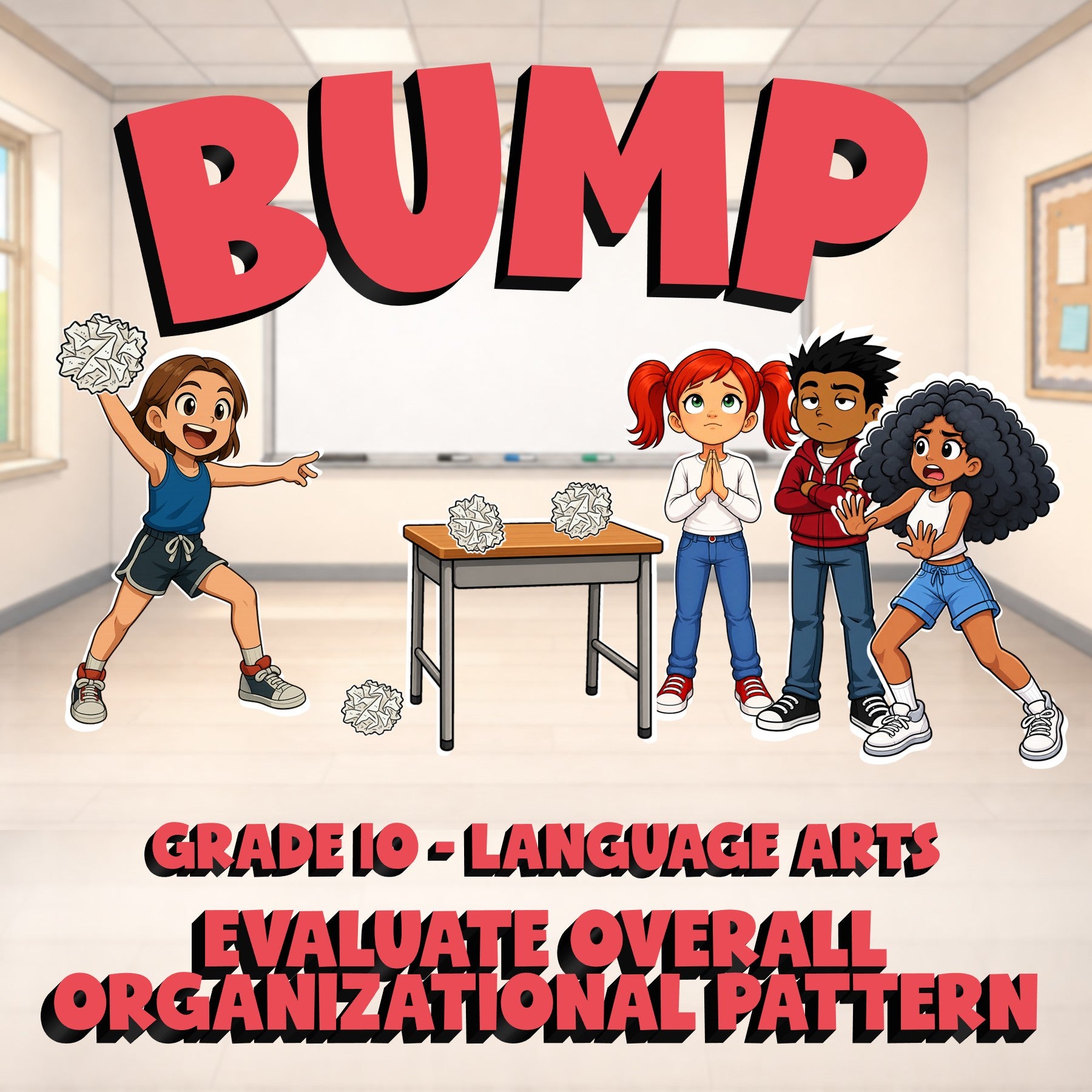Evaluate Overall Organizational Pattern BUMP ELA Game - No Prep Grade 10 Review
