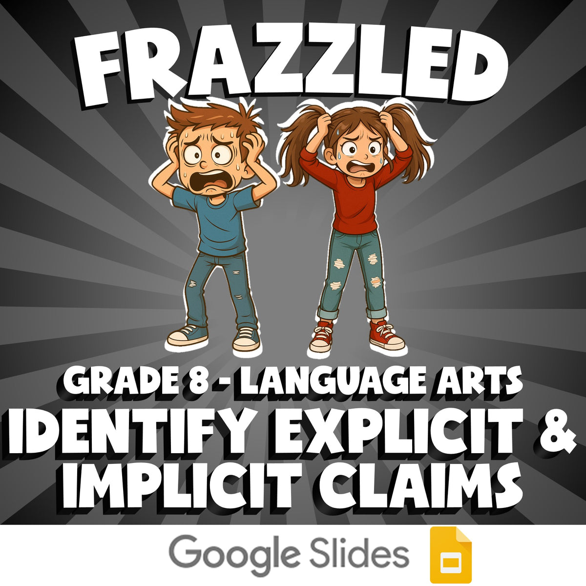 Identify Explicit & Implicit Claims FRAZZLED ELA Game - No Prep Grade 8 Review