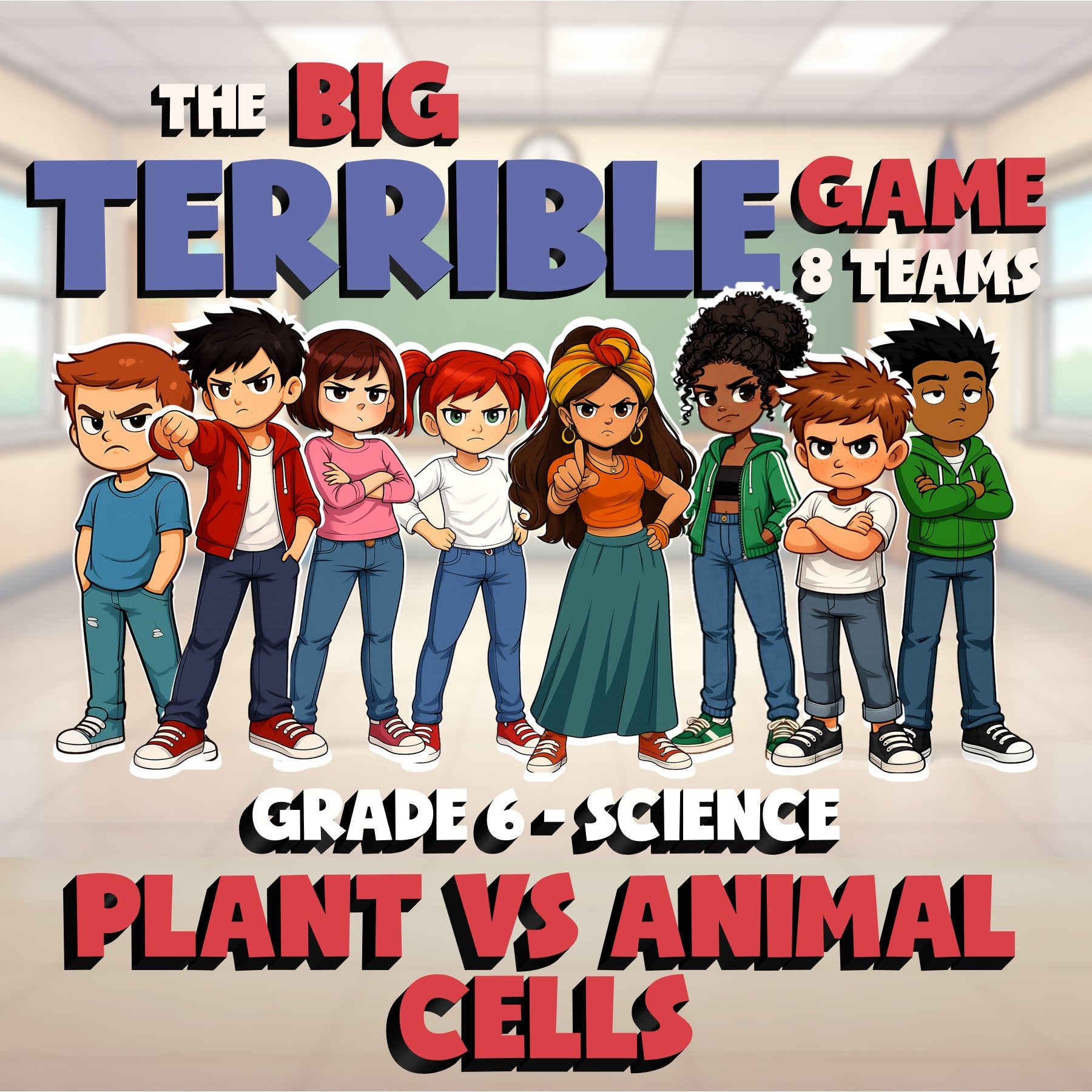 Plant vs Animal Cells BIG TERRIBLE GAME - No Prep Grade 6 Science Review