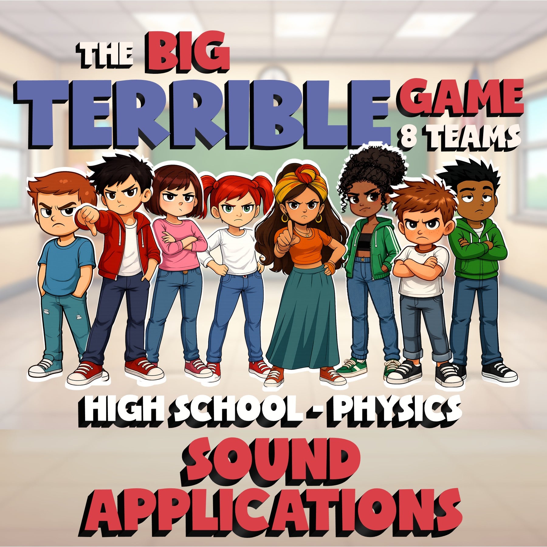 Sound Applications BIG TERRIBLE GAME - No Prep Physics Science Review Activity