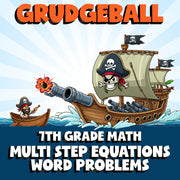 Multi Step Equations Word Problems GRUDGEBALL Math Game - No Prep Grade 7 Review