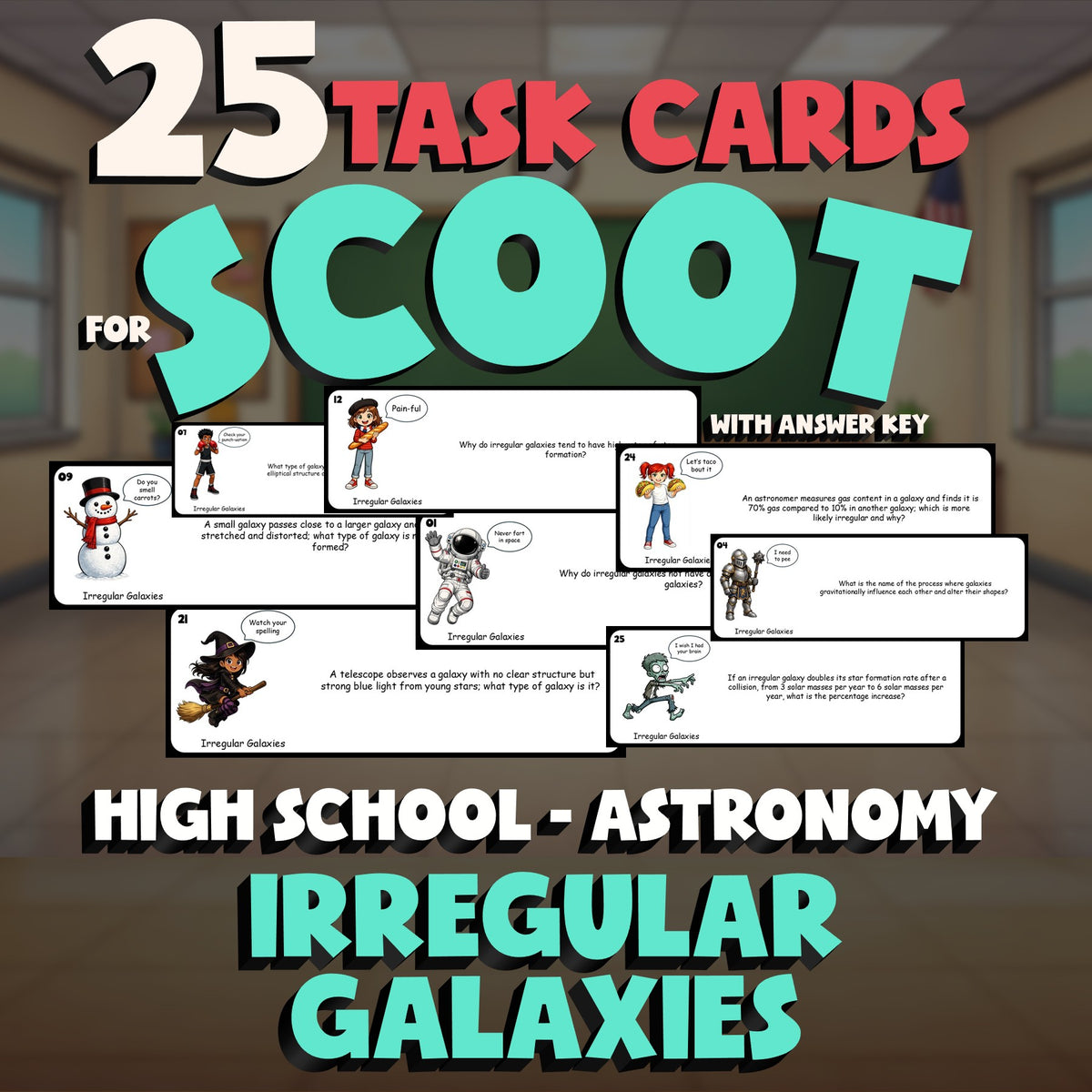 Irregular Galaxies SCOOT TASK CARDS Science Game - No Prep Astronomy Review