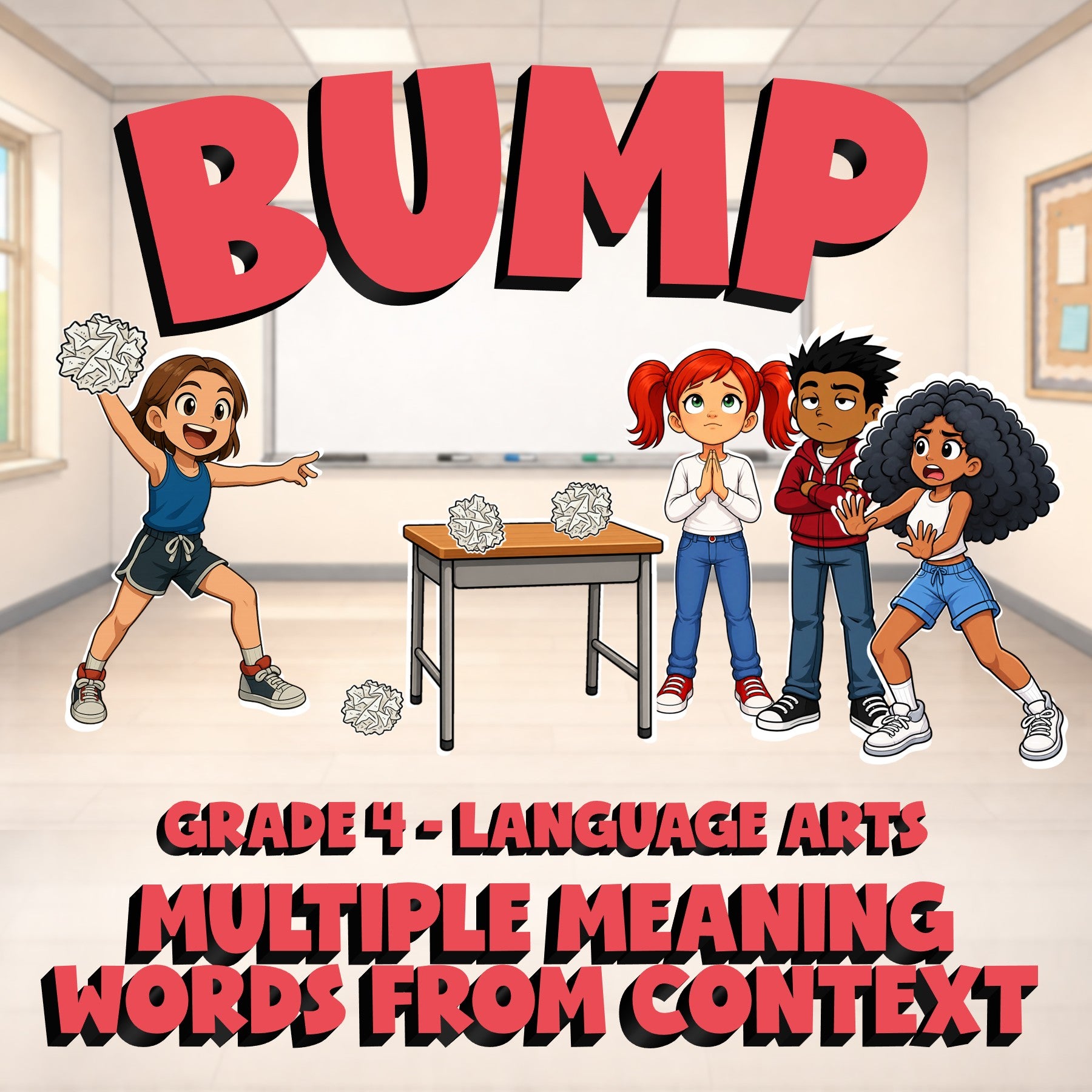 Multiple Meaning Words from Context BUMP ELA Game - No Prep Grade 4 Review