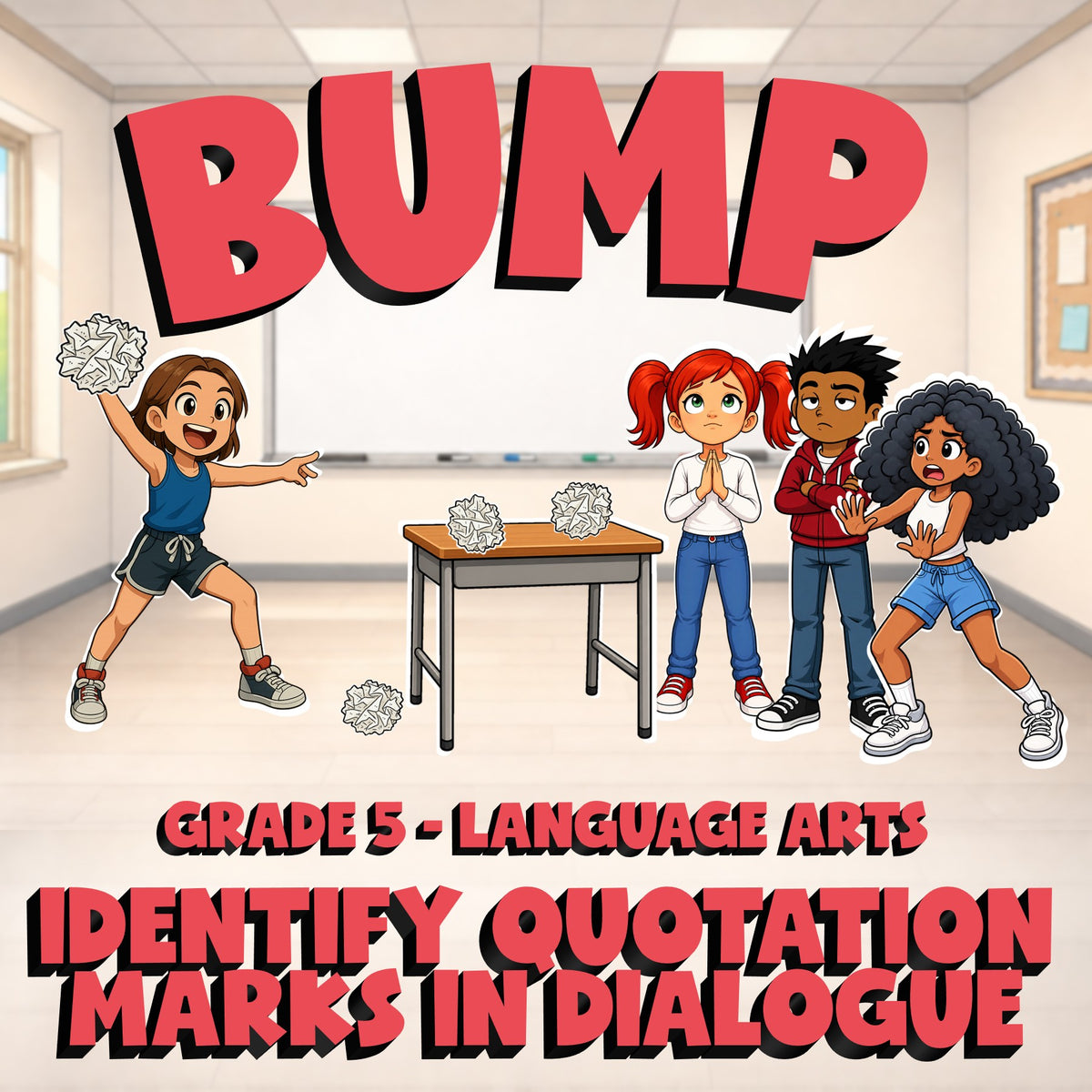 Identify Quotation Marks in Dialogue BUMP ELA Game - No Prep Grade 5 Review