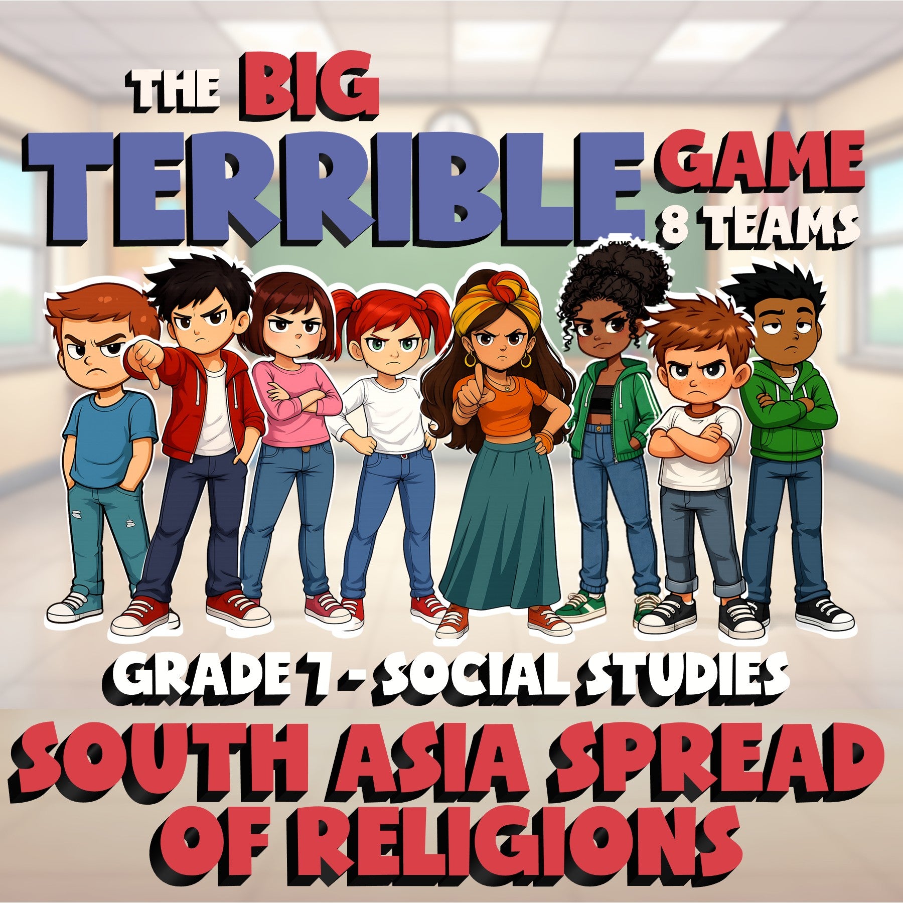 South Asia Spread of Religions BIG TERRIBLE GAME - Grade 7 Socials Review