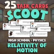 Relativity of Motion SCOOT TASK CARDS Science Game - No Prep Physics Review