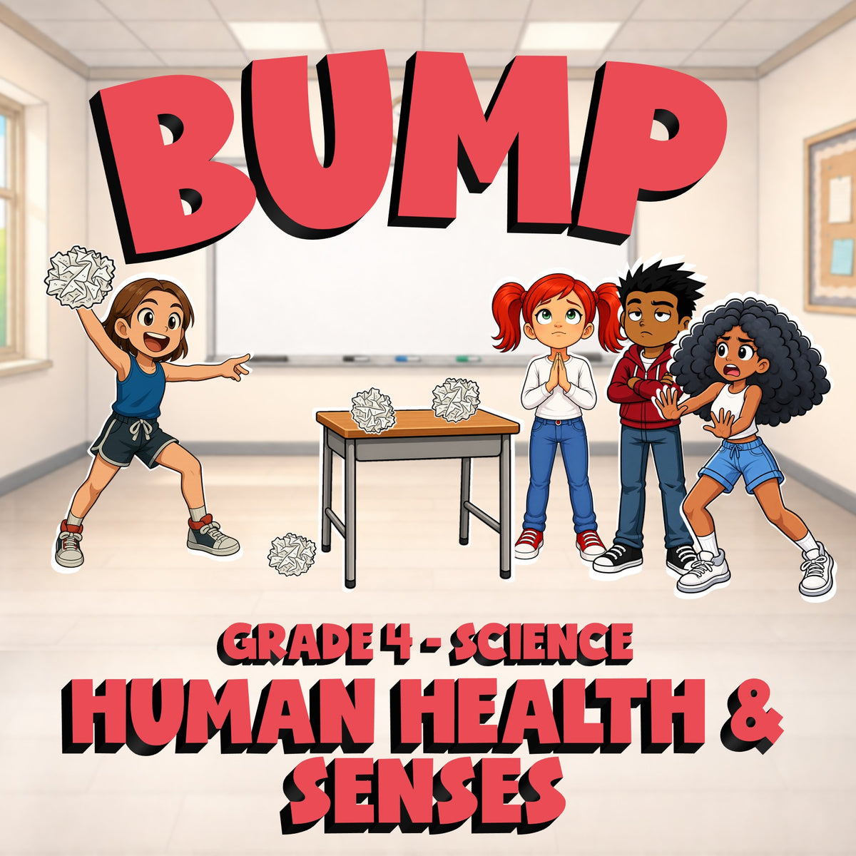 Human Health & Senses BUMP Science Game - No Prep Grade 4 Review Activity