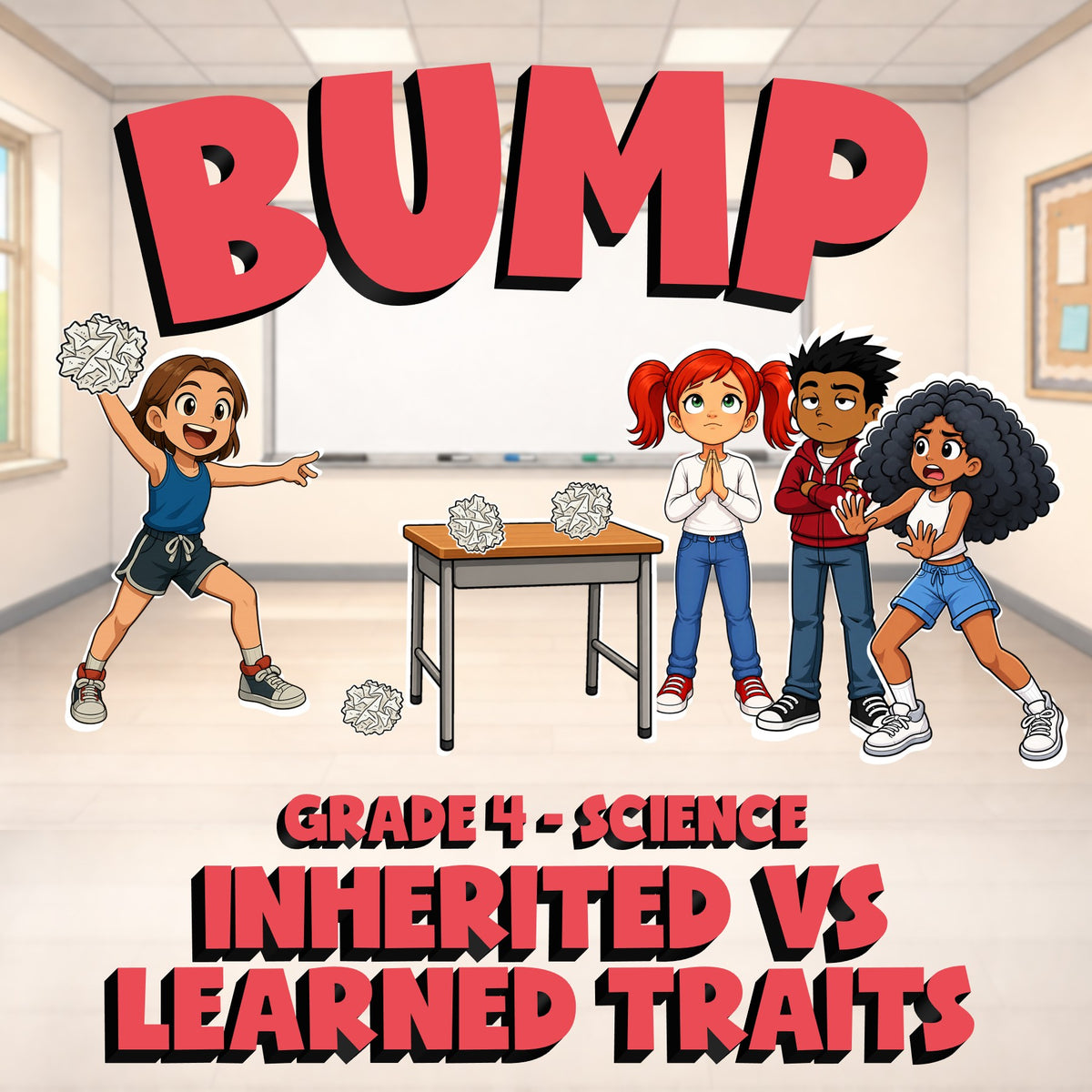 Inherited vs Learned Traits BUMP Science Game - No Prep Grade 4 Review Activity