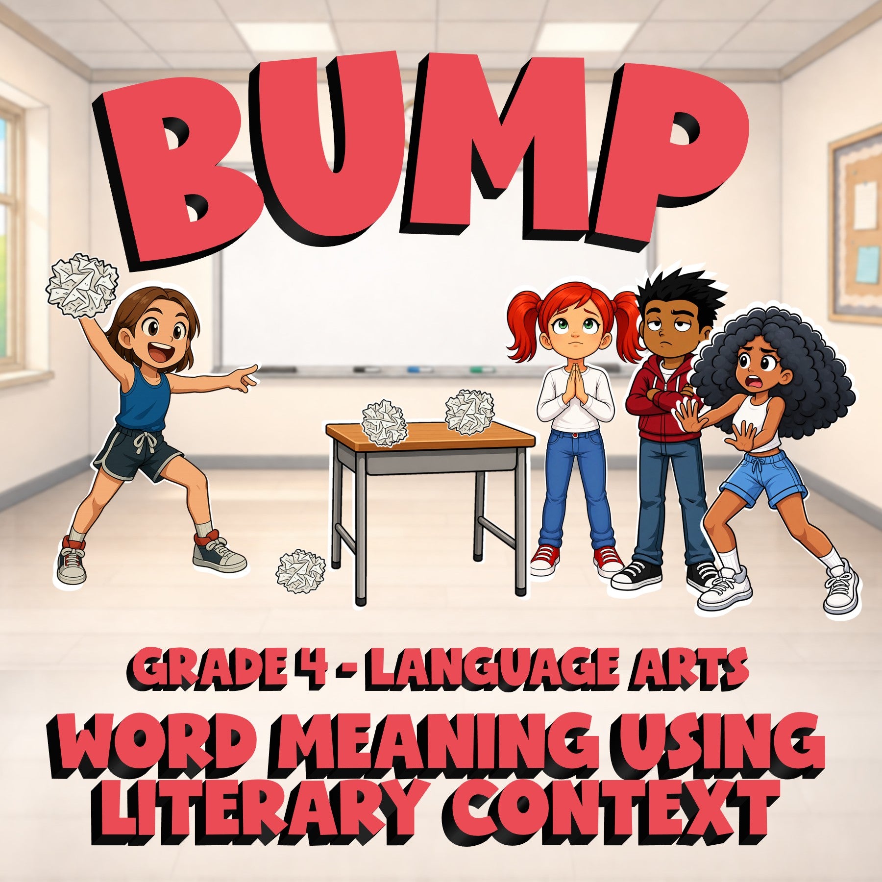 Word Meaning Using Literary Context BUMP ELA Game - No Prep Grade 4 Review