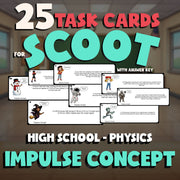 Impulse Concept SCOOT TASK CARDS Science Game - No Prep Physics Review Activity
