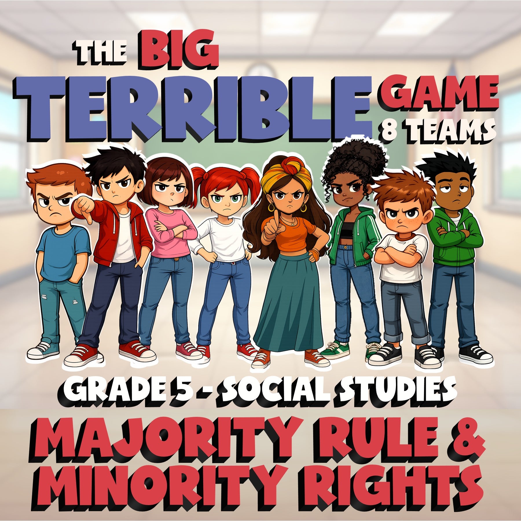Majority Rule & Minority Rights BIG TERRIBLE GAME - Grade 5 Socials Review
