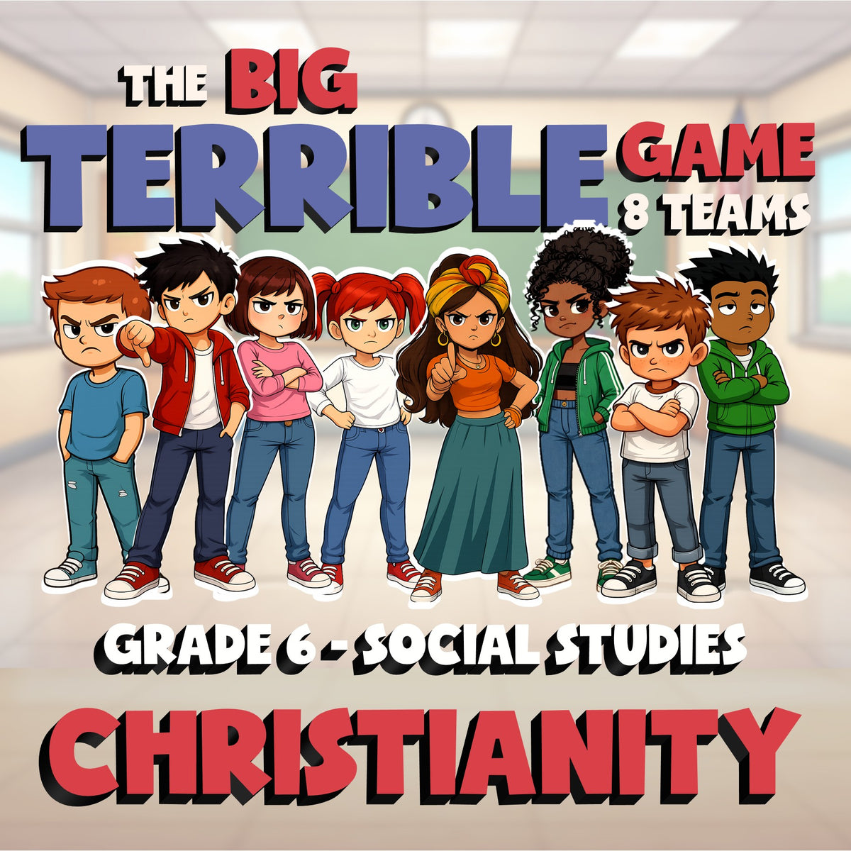 Christianity BIG TERRIBLE GAME - No Prep Grade 6 Socials Review Activity