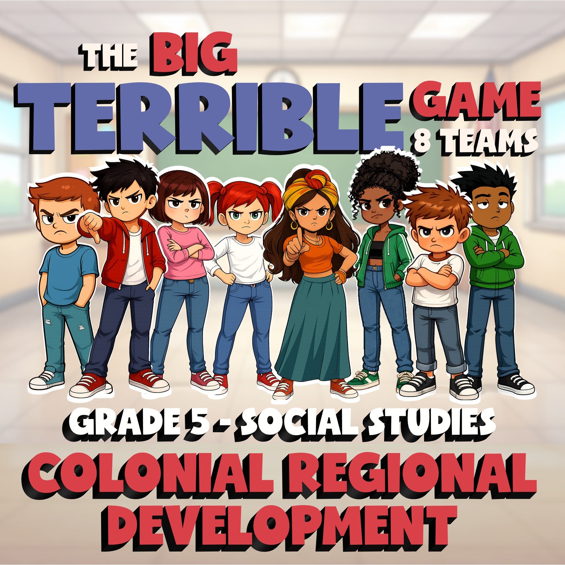 Colonial Regional Development BIG TERRIBLE GAME - No Prep Grade 5 Socials Review
