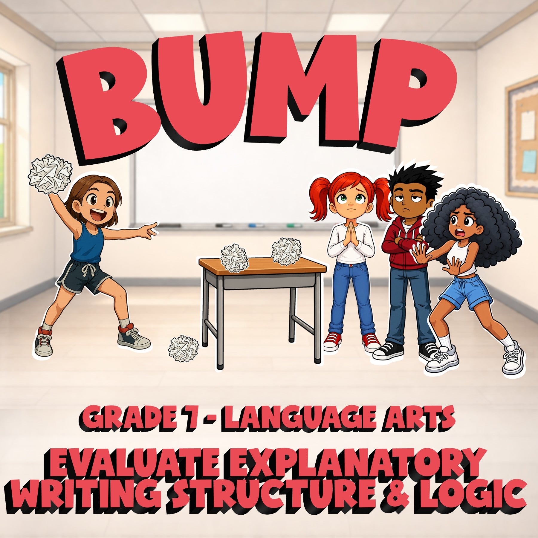 Evaluate Explanatory Writing Structure & Logic BUMP ELA Game - No Prep Grade 7