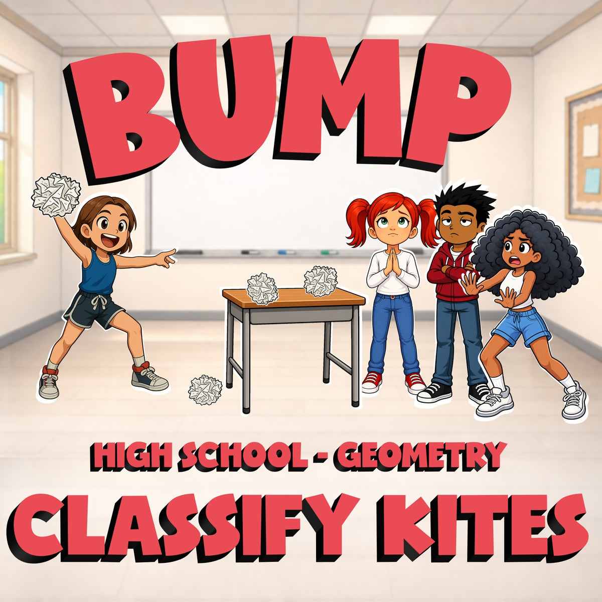 Classify Kites BUMP Math Game - No Prep Geometry Review Activity