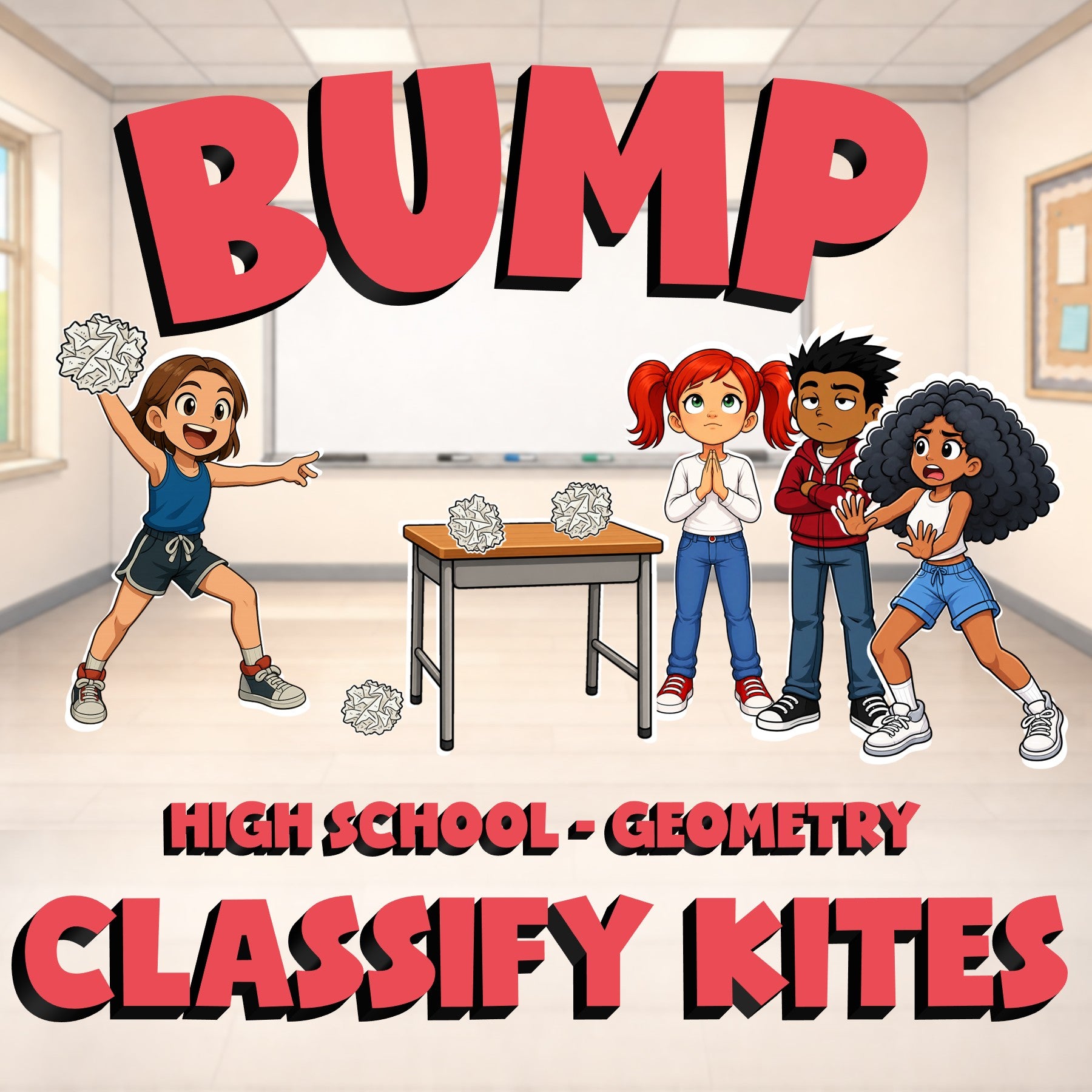 Classify Kites BUMP Math Game - No Prep Geometry Review Activity