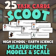 Measurement, Models & Scale SCOOT TASK CARDS Game - No Prep Earth Science Review