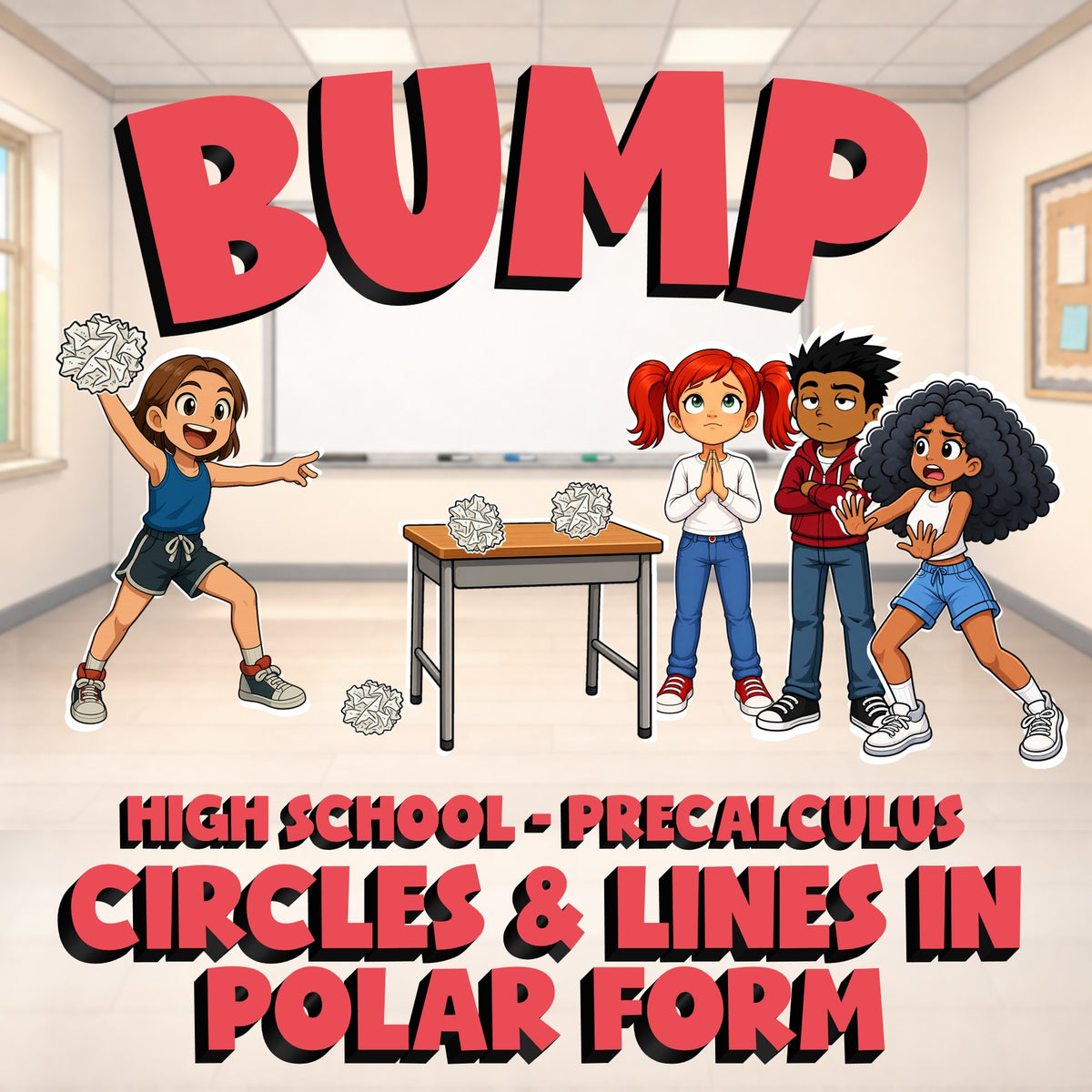Circles & Lines in Polar Form BUMP Math Game - No Prep PreCalculus Review