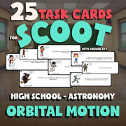 Orbital Motion SCOOT TASK CARDS Science Game - No Prep Astronomy Review Activity
