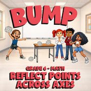 Reflect Points Across Axes BUMP Math Game - No Prep Grade 6 Review Activity