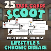 Lifestyle & Chronic Disease SCOOT TASK CARDS Science Game - No Prep Biology