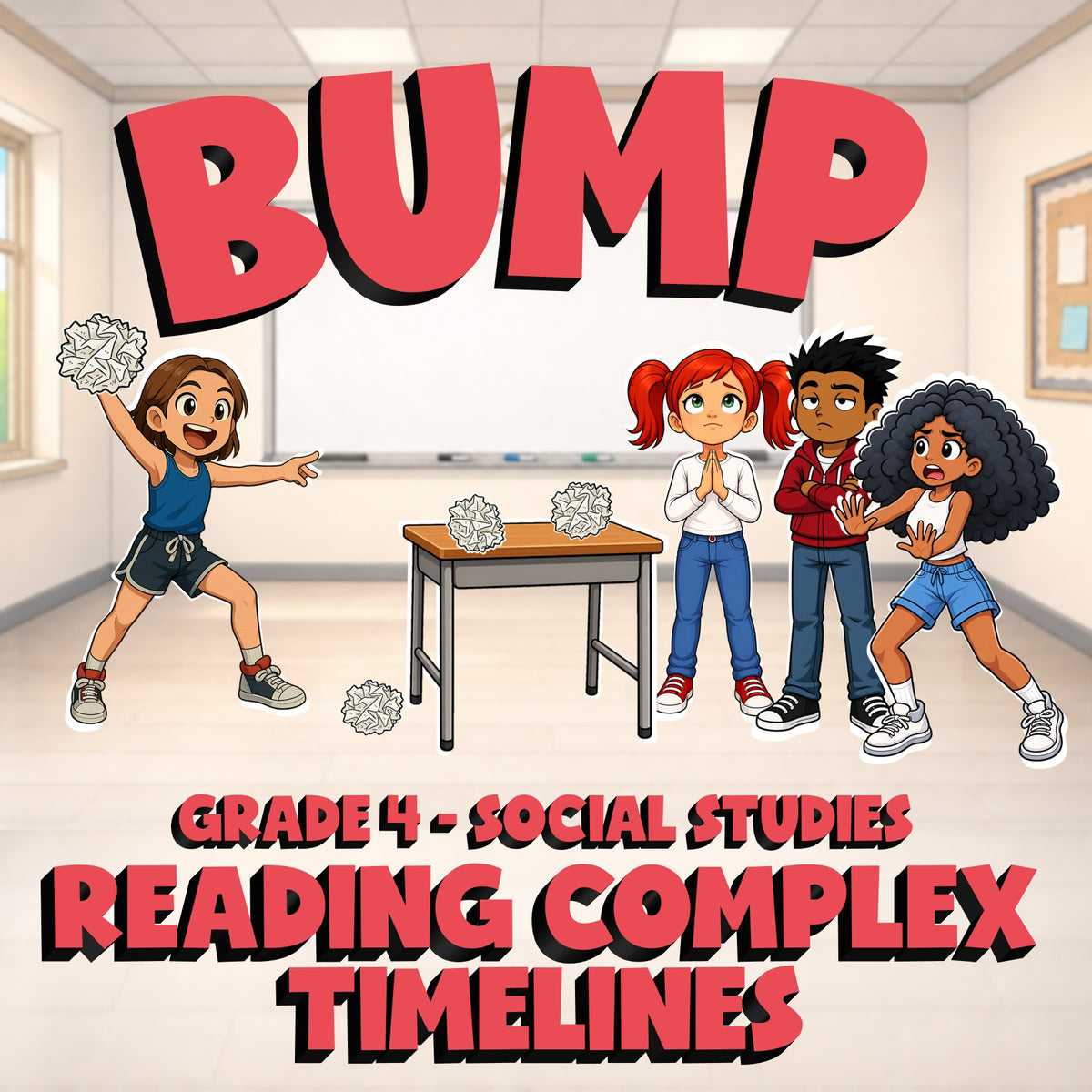 Reading Complex Timelines BUMP Socials Game - No Prep Grade 4 Review Activity