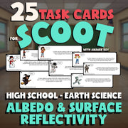 Albedo & Surface Reflectivity SCOOT TASK CARDS Game - No Prep Earth Science