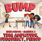 Trig Amplitude, Frequency, Period BUMP Math Game - No Prep Algebra 2 Review