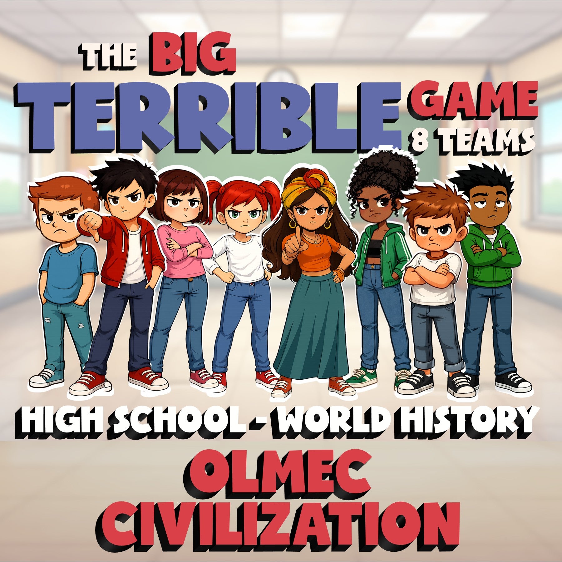 Olmec Civilization BIG TERRIBLE GAME - No Prep World History Review Activity