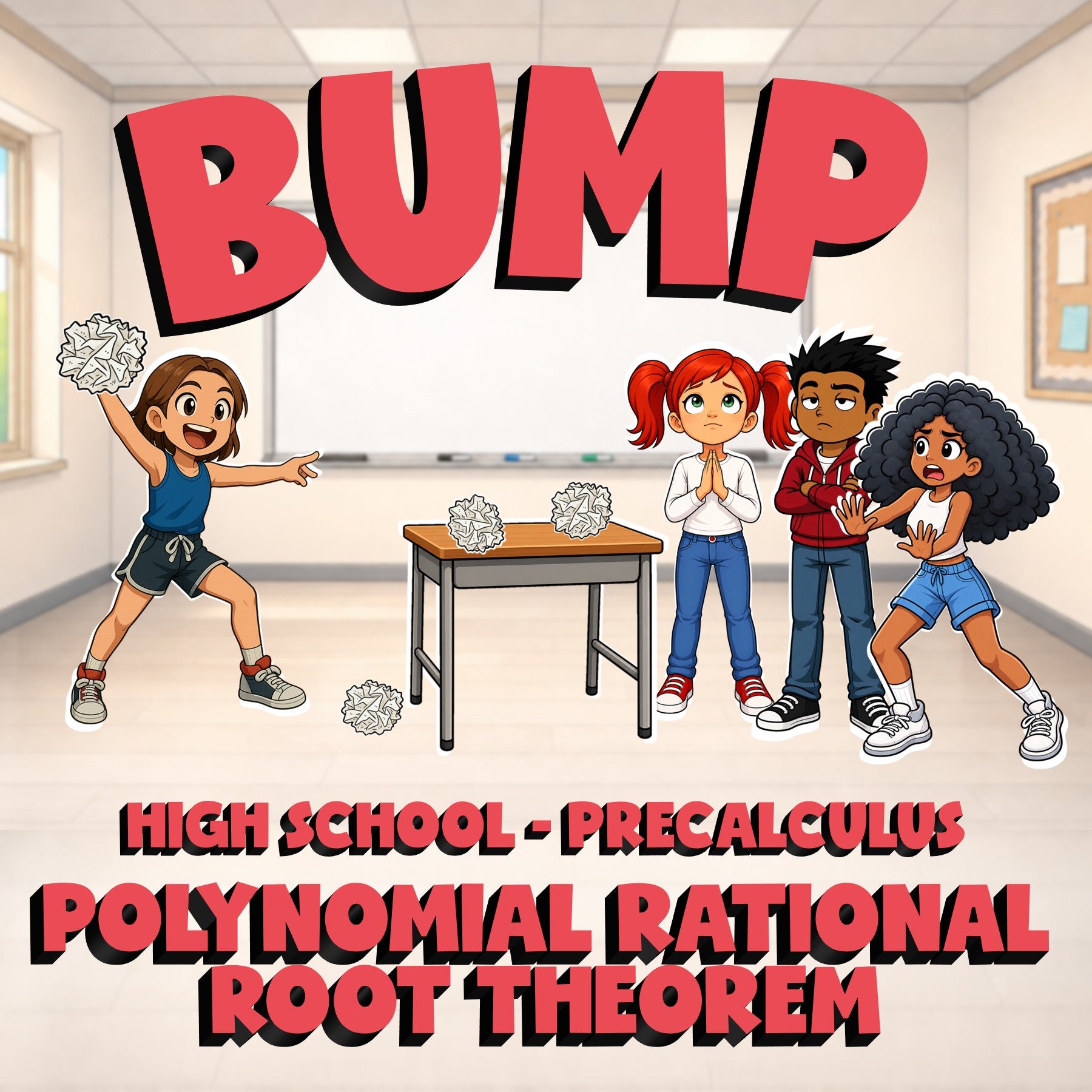 Polynomial Rational Root Theorem BUMP Math Game - No Prep PreCalculus Review