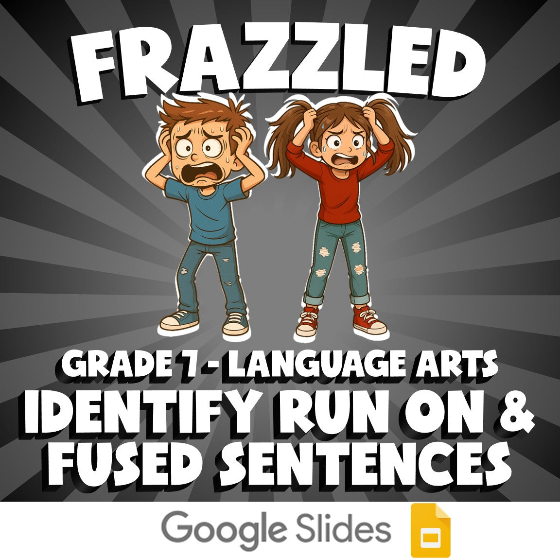 Identify Run On & Fused Sentences FRAZZLED ELA Game - No Prep Grade 7 Review