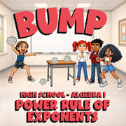 Power Rule of Exponents BUMP Math Game - No Prep Algebra 1 Review Activity