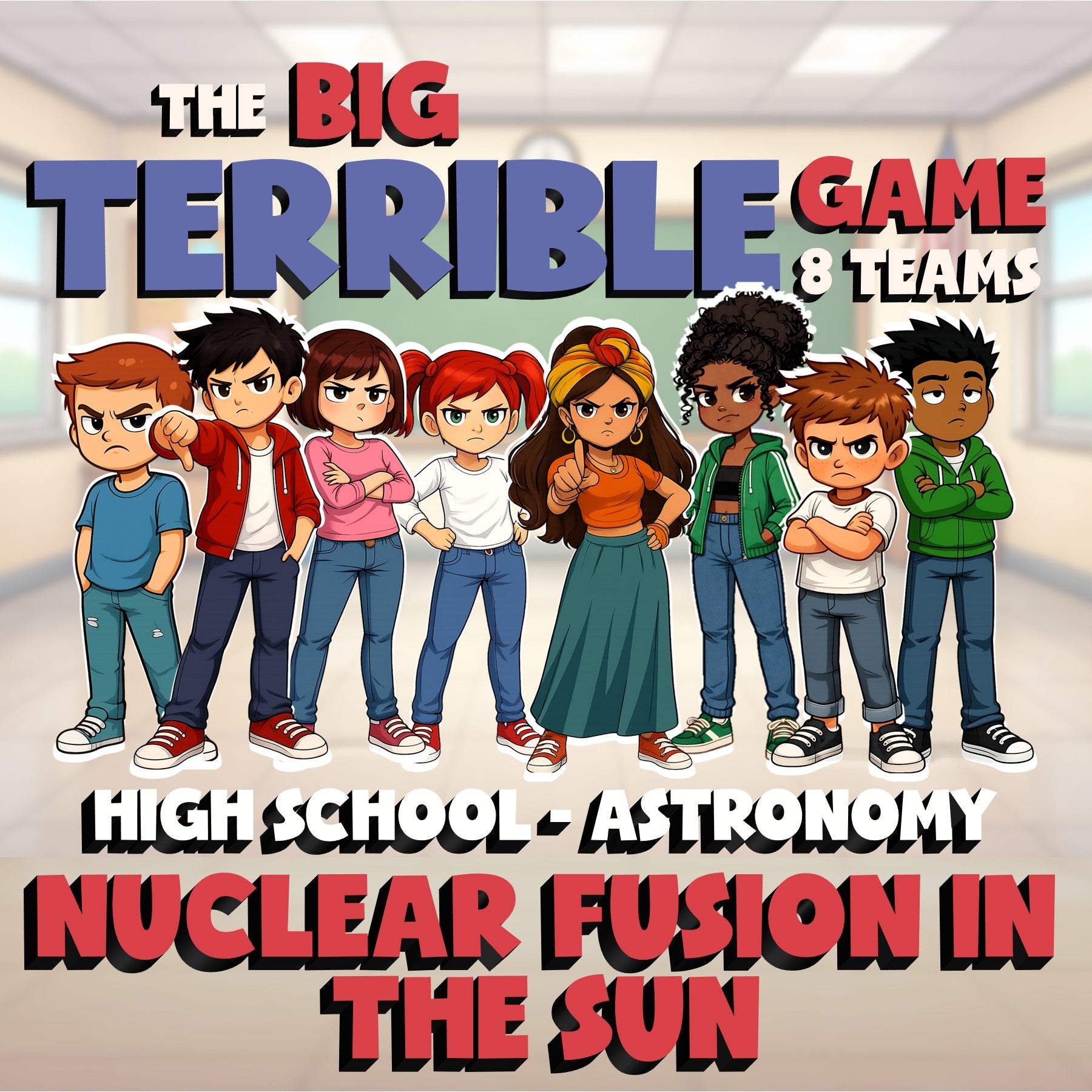 Nuclear Fusion in the Sun BIG TERRIBLE GAME - No Prep Astronomy Science Review