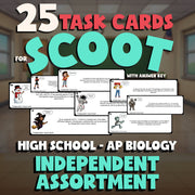 Independent Assortment SCOOT TASK CARDS Science Game - No Prep AP Biology Review