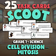 Cell Division – Mitosis SCOOT TASK CARDS Science Game - No Prep Grade 7 Review