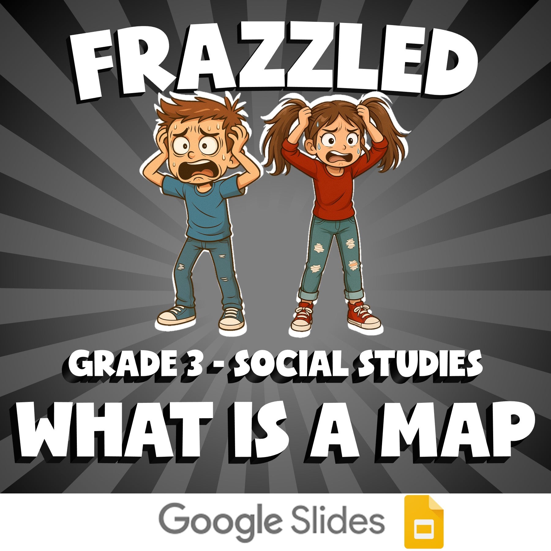 What Is a Map FRAZZLED Socials Game - No Prep Grade 3 Review Activity