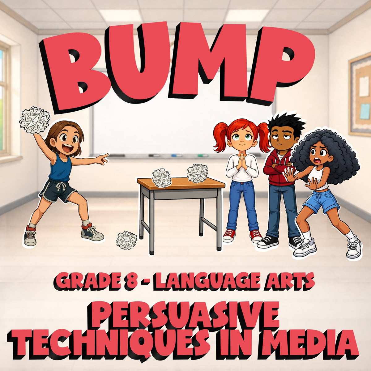 Persuasive Techniques in Media BUMP ELA Game - No Prep Grade 8 Review Activity