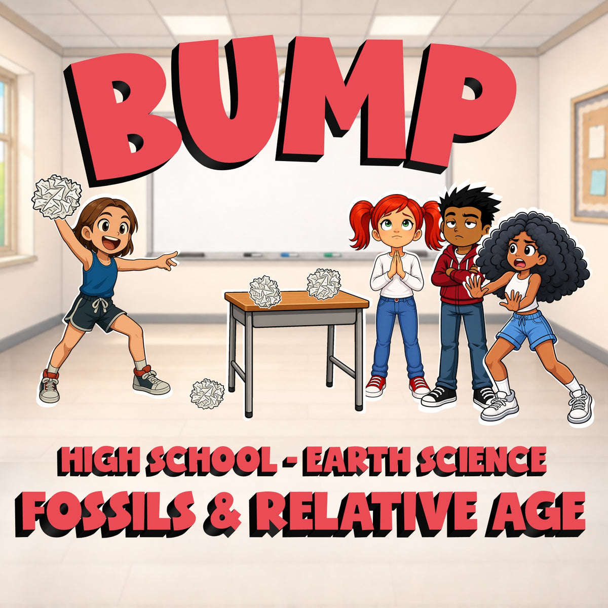 Fossils & Relative Age BUMP Game - No Prep Earth Science Review Activity
