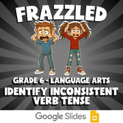 Identify Inconsistent Verb Tense FRAZZLED ELA Game - No Prep Grade 6 Review