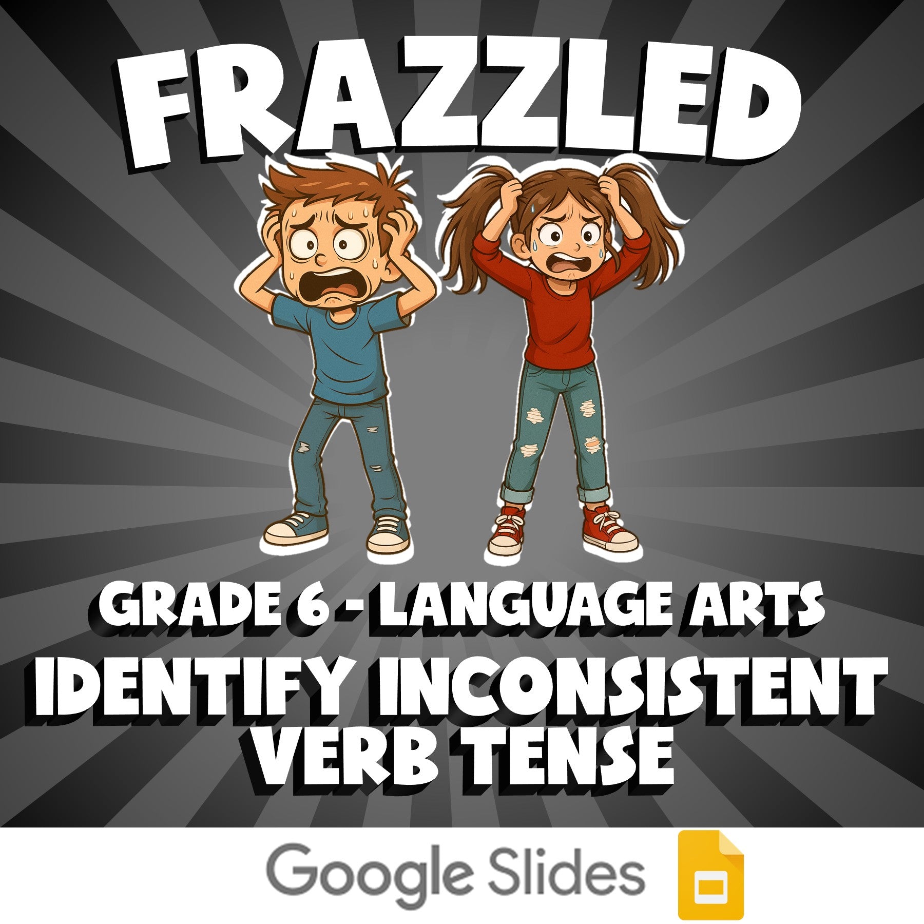 Identify Inconsistent Verb Tense FRAZZLED ELA Game - No Prep Grade 6 Review