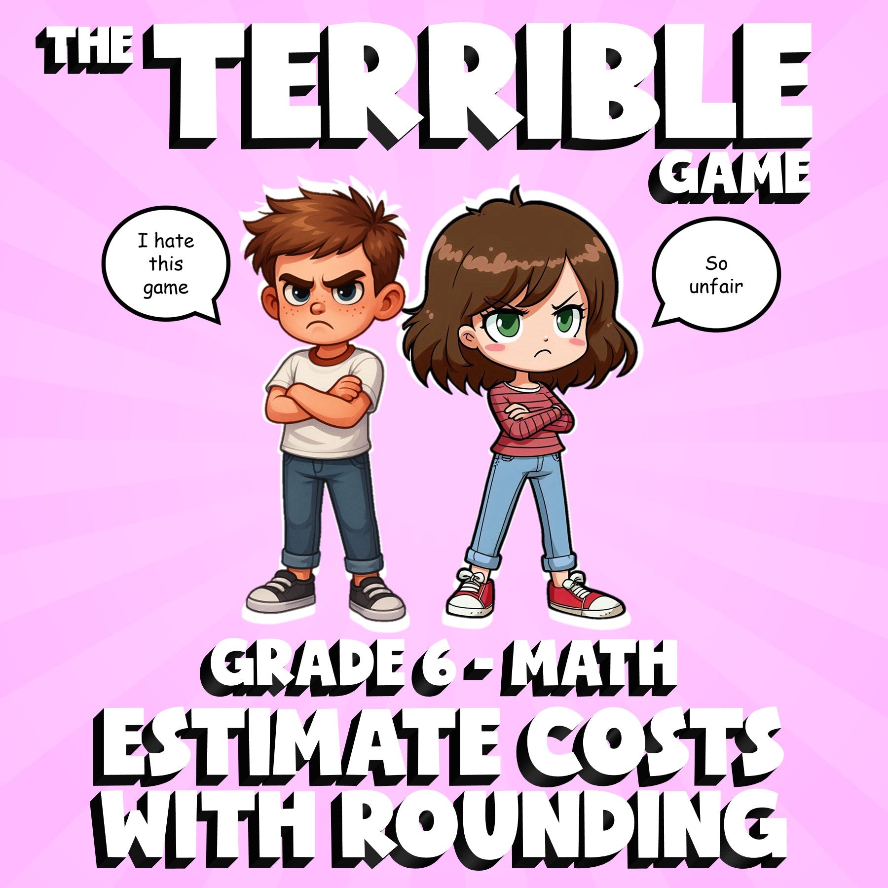 Estimate Costs with Rounding THE TERRIBLE GAME - No Prep Grade 6 Math Review