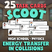 Energy Transfer in Collisions SCOOT TASK CARDS Science Game - No Prep Physics