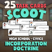 Incorporation Doctrine SCOOT TASK CARDS Civics Game - No Prep Review Activity