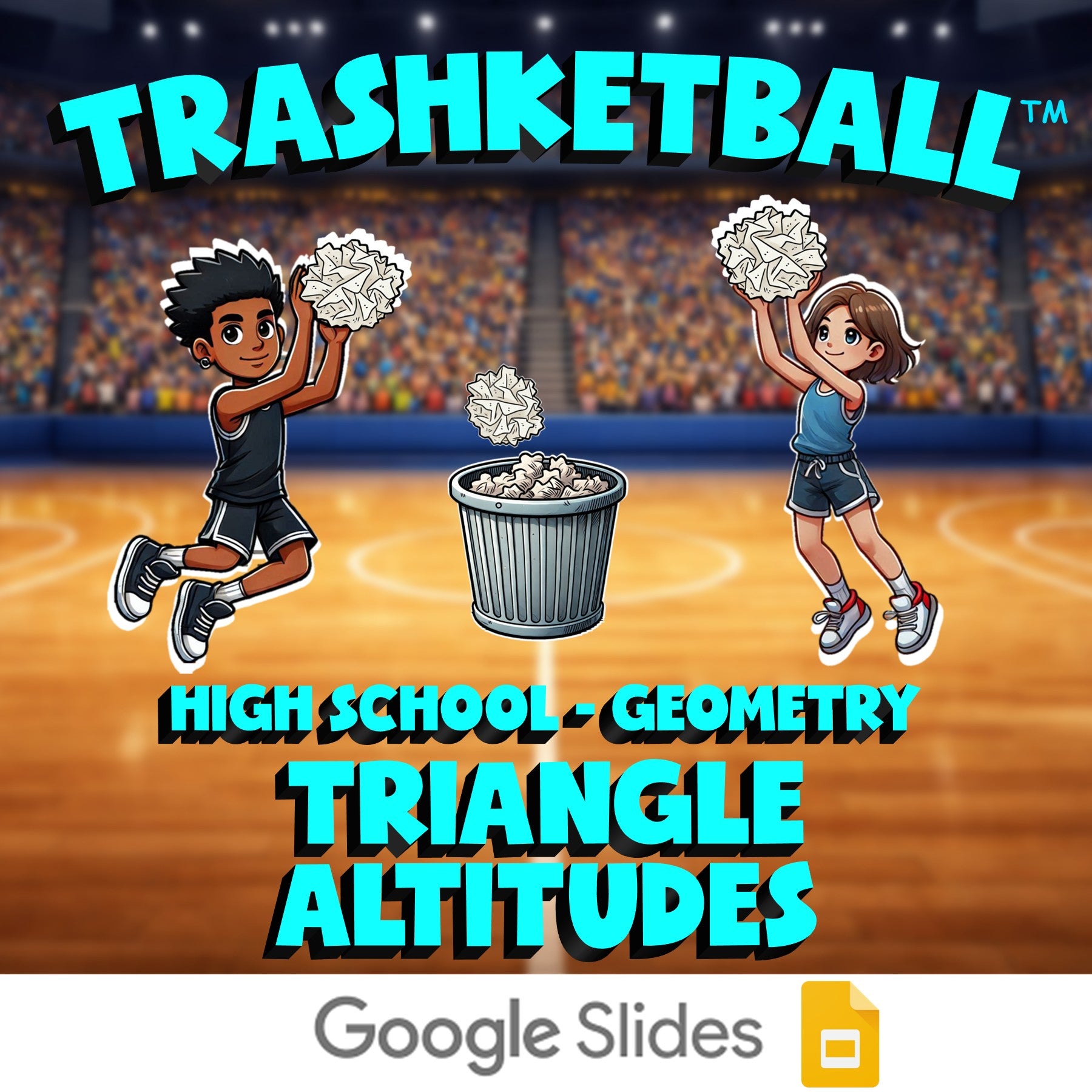 Triangle Altitudes TRASHKETBALL Math Game - No Prep Geometry Review Activity