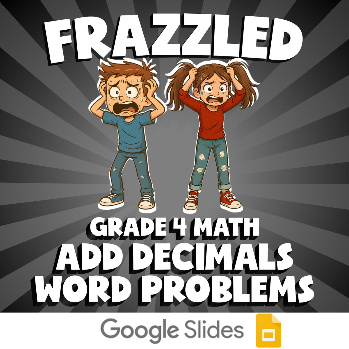 Add Decimals Word Problems FRAZZLED Math Game - No Prep Grade 4 Review Activity