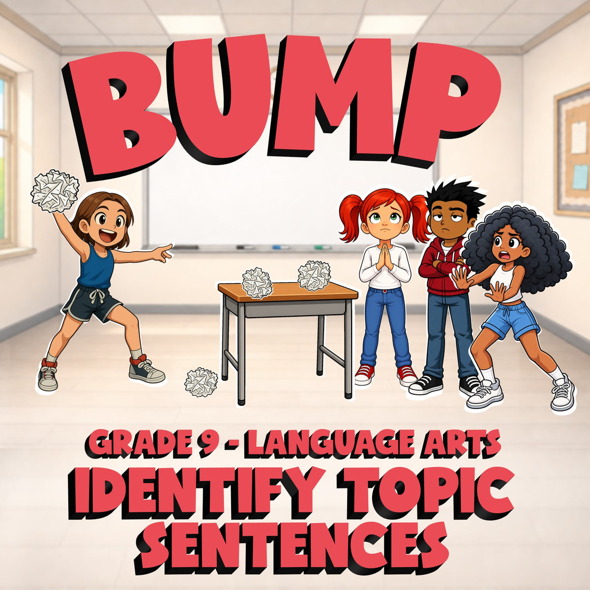 Identify Topic Sentences BUMP ELA Game - No Prep Grade 9 Review Activity
