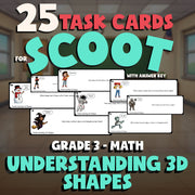 Understanding 3d Shapes SCOOT TASK CARDS Math Game - No Prep Grade 3 Review