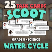 Water Cycle SCOOT TASK CARDS Science Game - No Prep Grade 8 Review Activity
