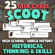 Historical Thinking & Skills SCOOT TASK CARDS Game - No Prep World History