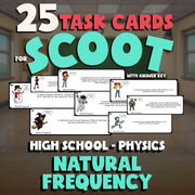 Natural Frequency SCOOT TASK CARDS Science Game - No Prep Physics Review